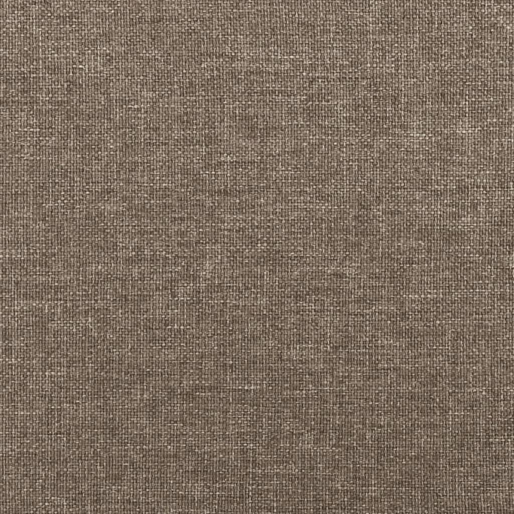 vidaXL Pat cu arcuri, saltea și LED, gri taupe, 120x190 cm, textil