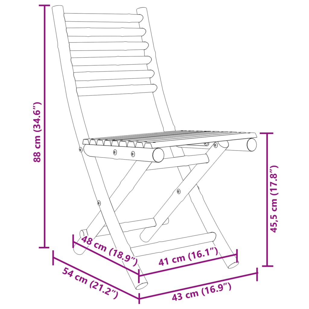 vidaXL Set mobilier bistro, 3 piese, bambus