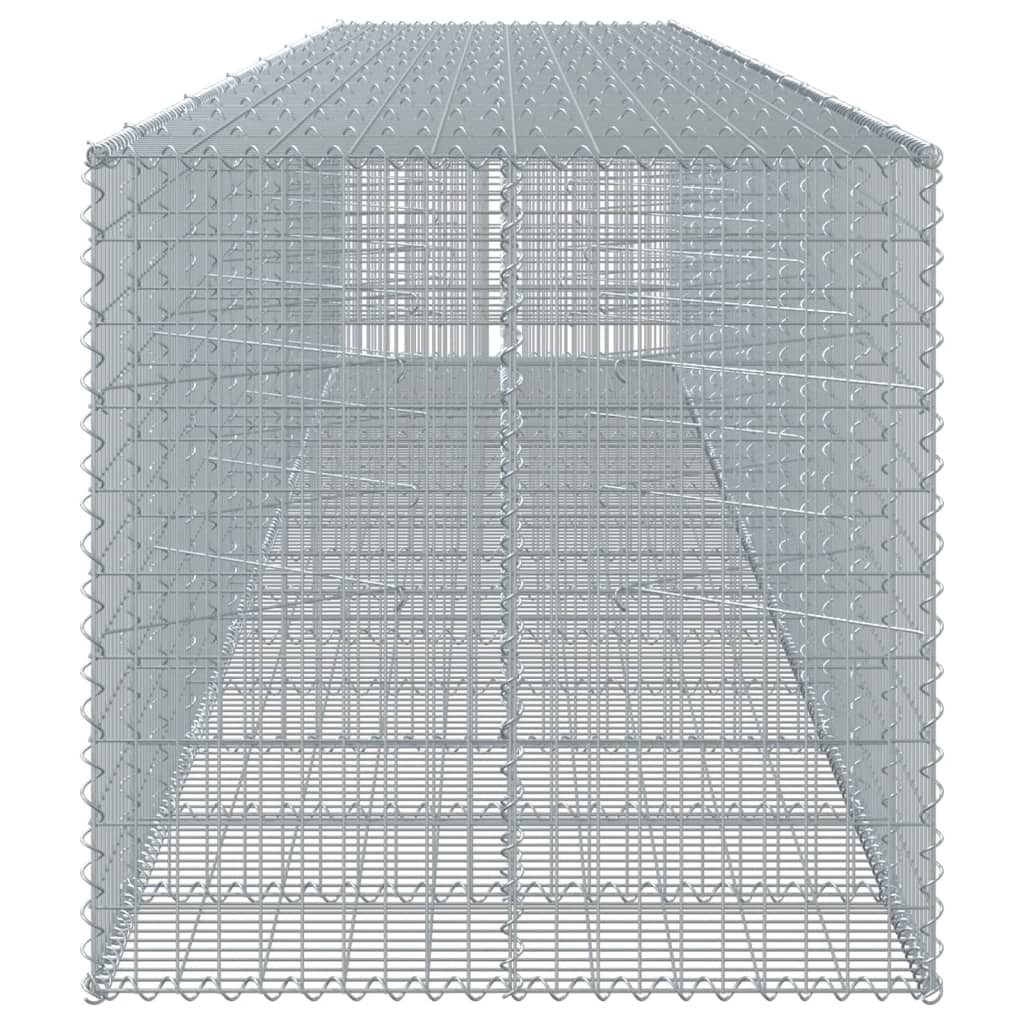 vidaXL Coș gabion cu capac, 750x100x100 cm, fier galvanizat