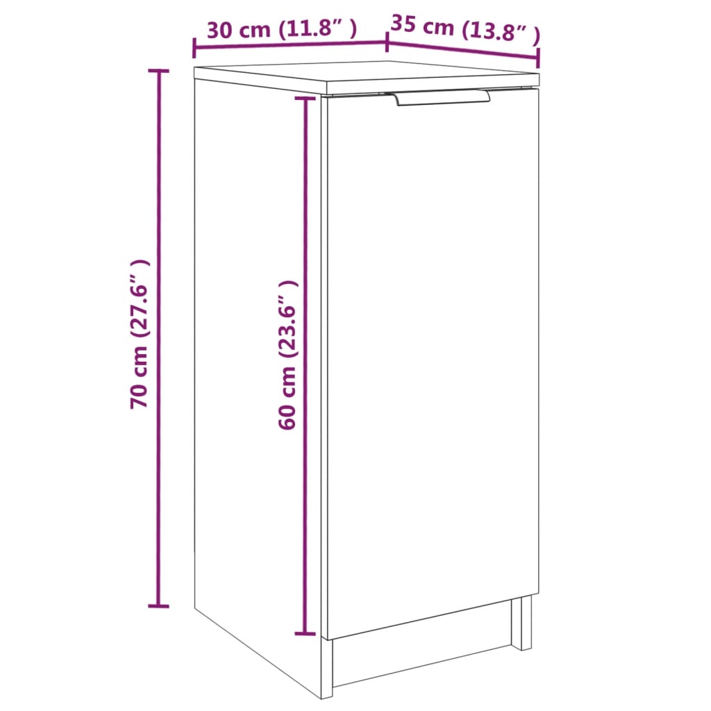 vidaXL Pantofar, negru, 30x35x70 cm, lemn compozit