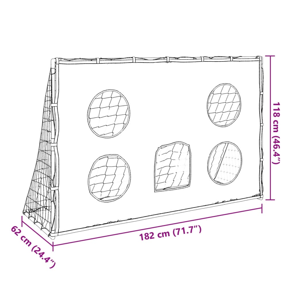 vidaXL Poartă de fotbal de copii cu covoraș țintă/minge 182x62x118 cm
