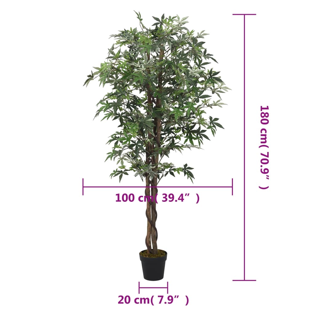 vidaXL Arbore de arțar artificial 672 de frunze 180 cm verde