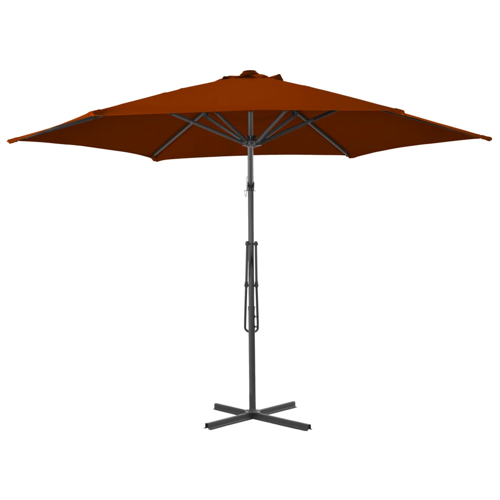 vidaXL Umbrelă de exterior cu stâlp din oțel, teracota, 300x230 cm