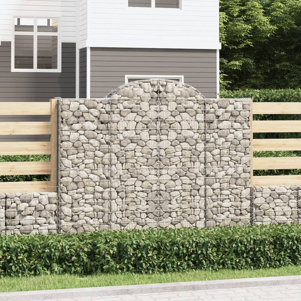 vidaXL Coșuri gabion arcuite 7 buc, 200x50x160/180 cm, fier galvanizat