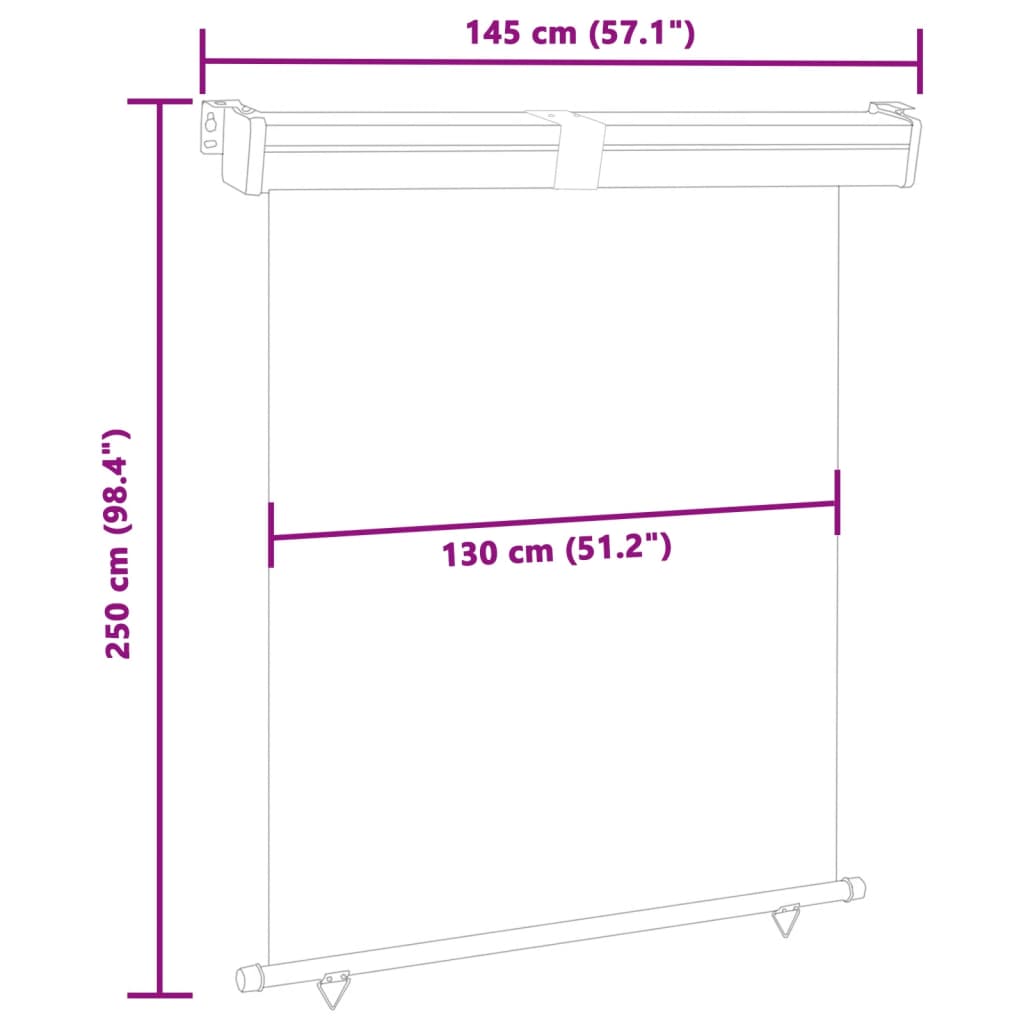 vidaXL Copertină laterală de balcon, maro, 145x250 cm