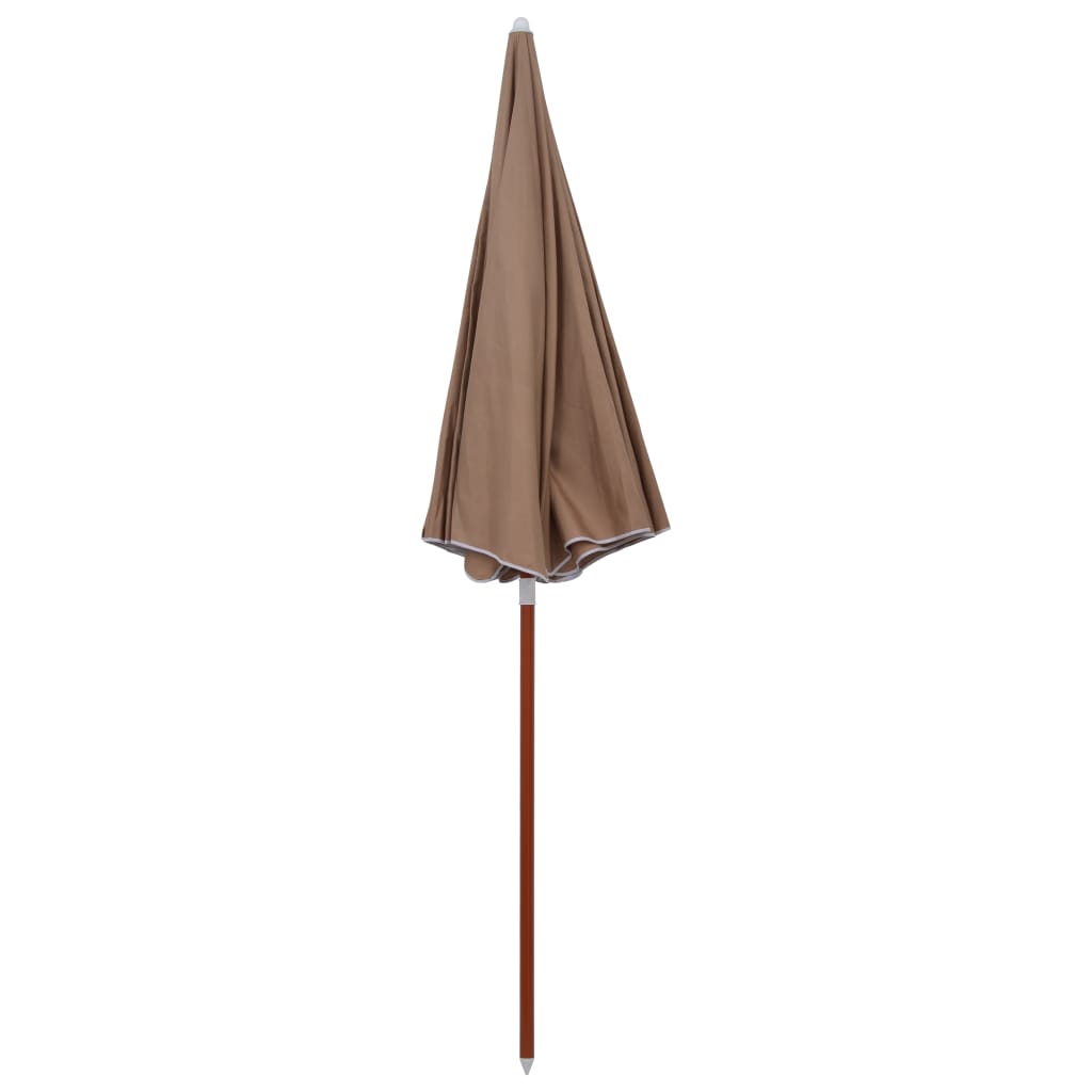 vidaXL Umbrelă de soare cu stâlp din oțel, gri taupe, 240 cm