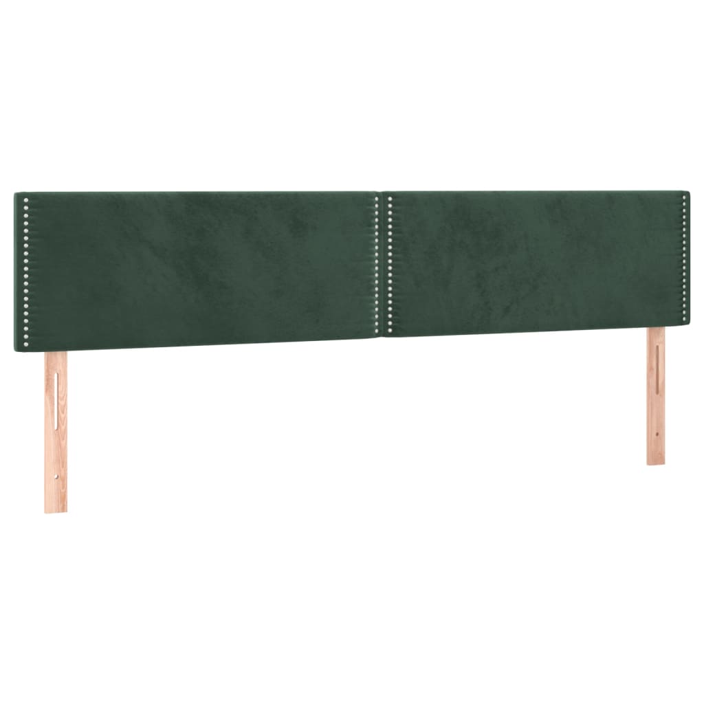 vidaXL Tăblie de pat cu LED, verde închis, 180x5x78/88 cm, catifea