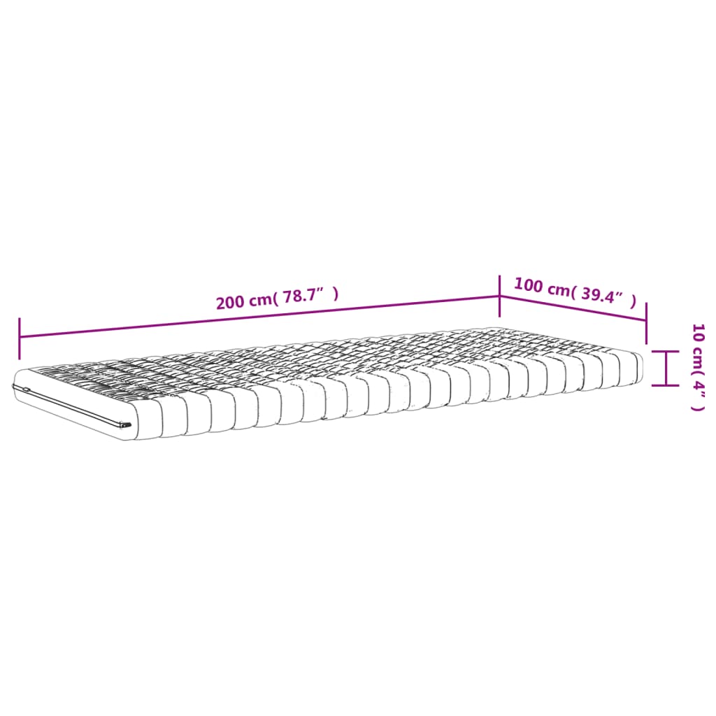 vidaXL Saltele din spumă, 2 buc. alb 100x200 cm 7 zone duritate 20 ILD