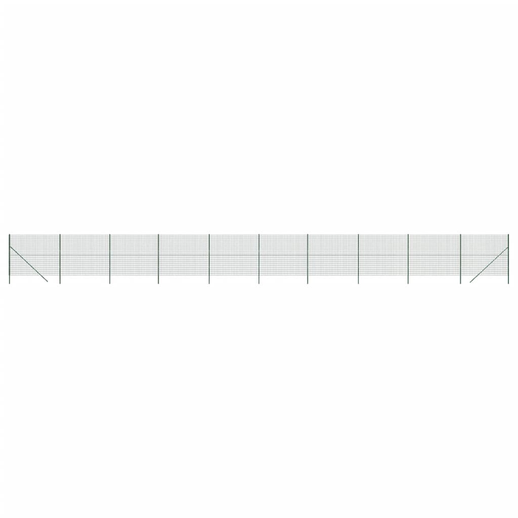 vidaXL Gard plasă de sârmă, verde, 1,4x25 m, oțel galvanizat