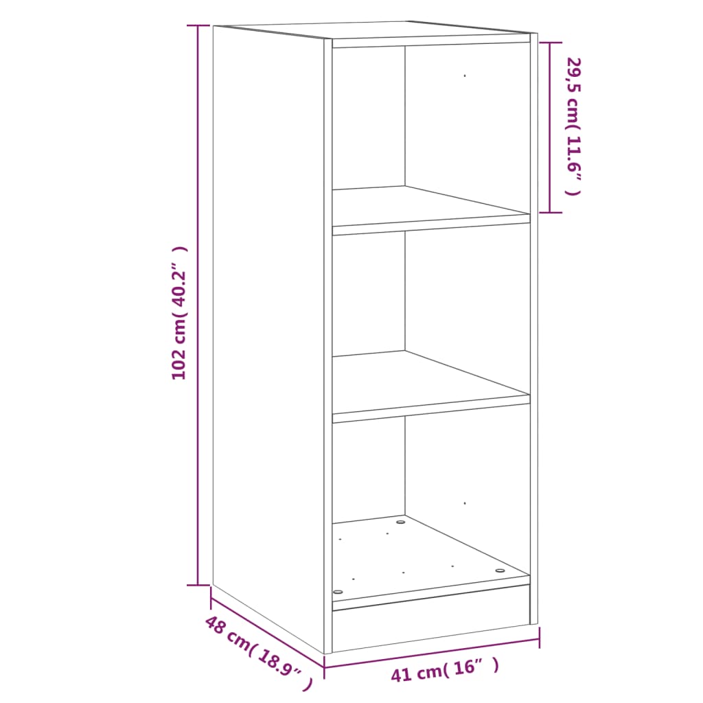 vidaXL Dulap, stejar sonoma, 48x41x102 cm, lemn prelucrat