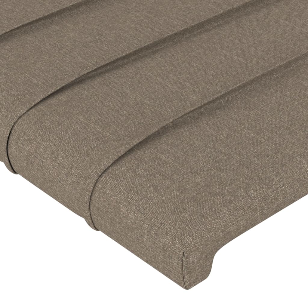 vidaXL Tăblie de pat cu LED, gri taupe, 100x5x118/128 cm, textil