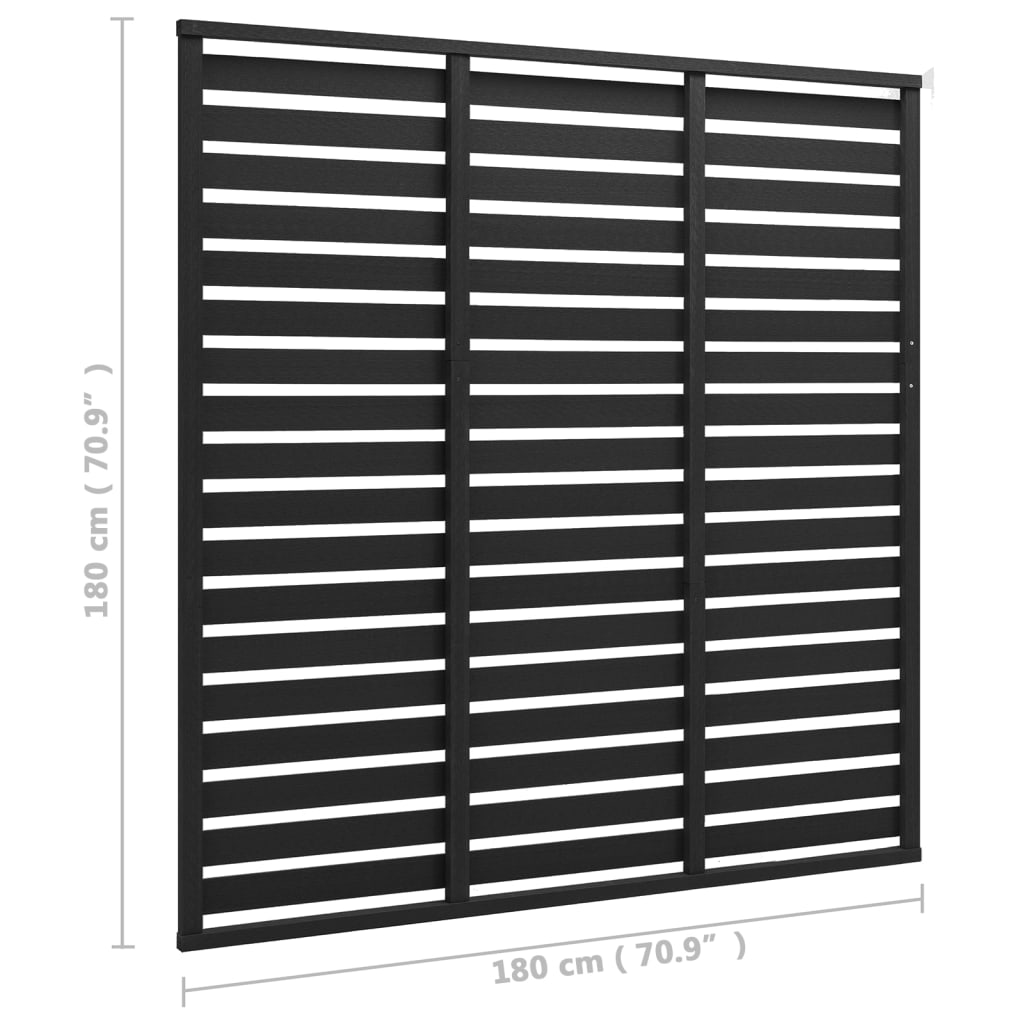 vidaXL Panou de gard, negru, 180x180 cm, WPC