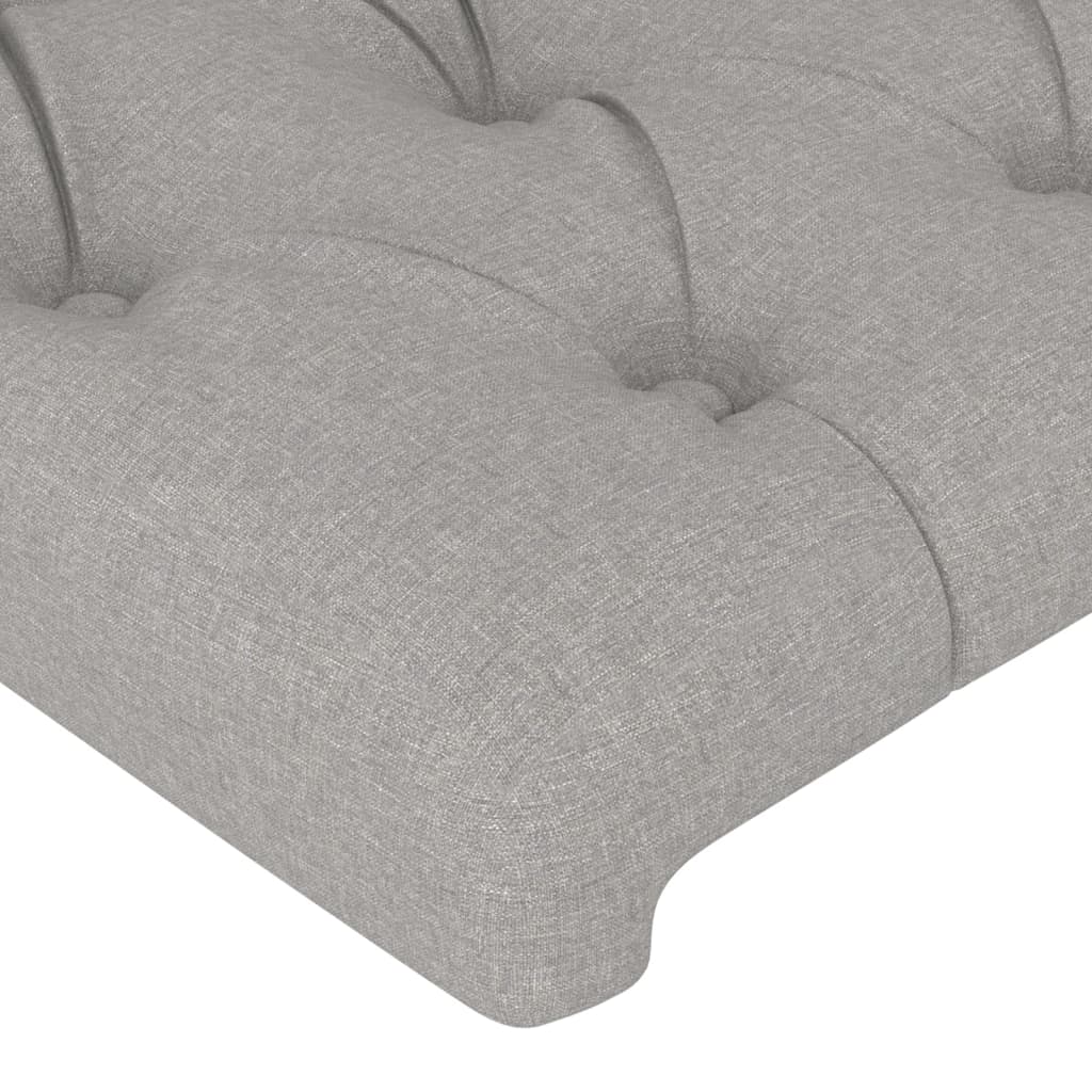 vidaXL Tăblie de pat cu aripioare gri deschis 93x23x118/128 cm textil