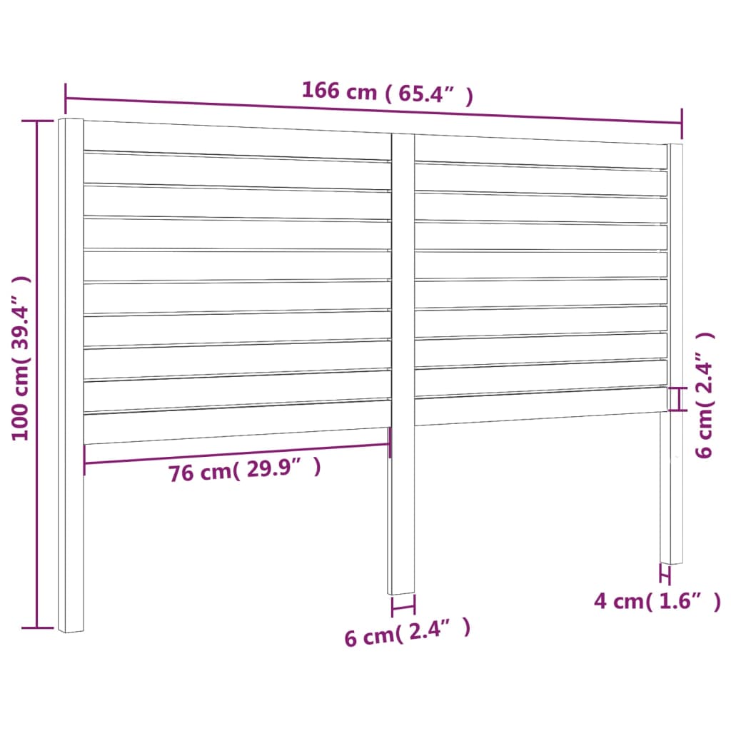 vidaXL Tăblie de pat, 166x4x100 cm, lemn masiv de pin