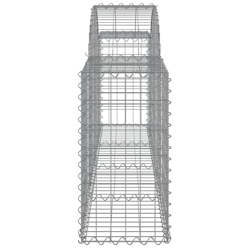 vidaXL Coșuri gabion arcuite 15 buc, 200x30x60/80 cm, fier galvanizat