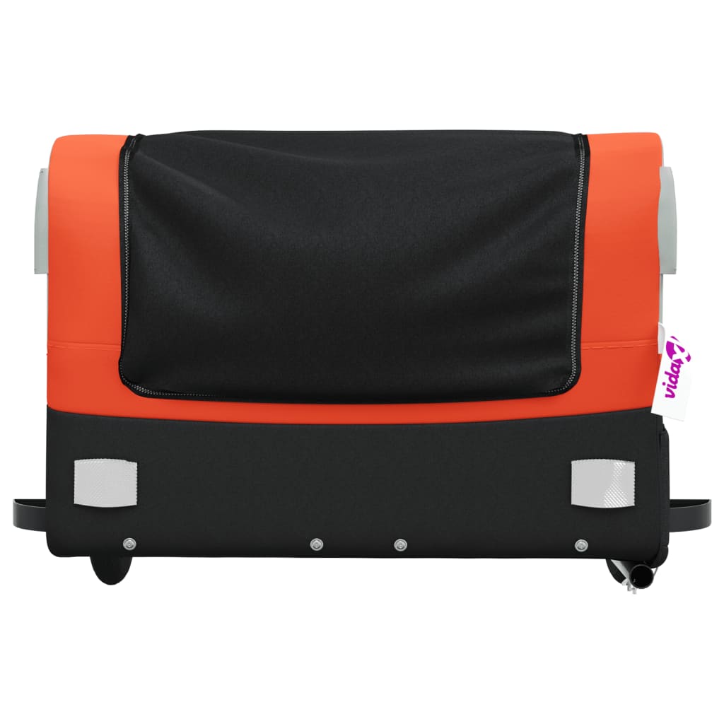 vidaXL Remorcă pentru biciclete, negru și portocaliu, 45 kg, fier
