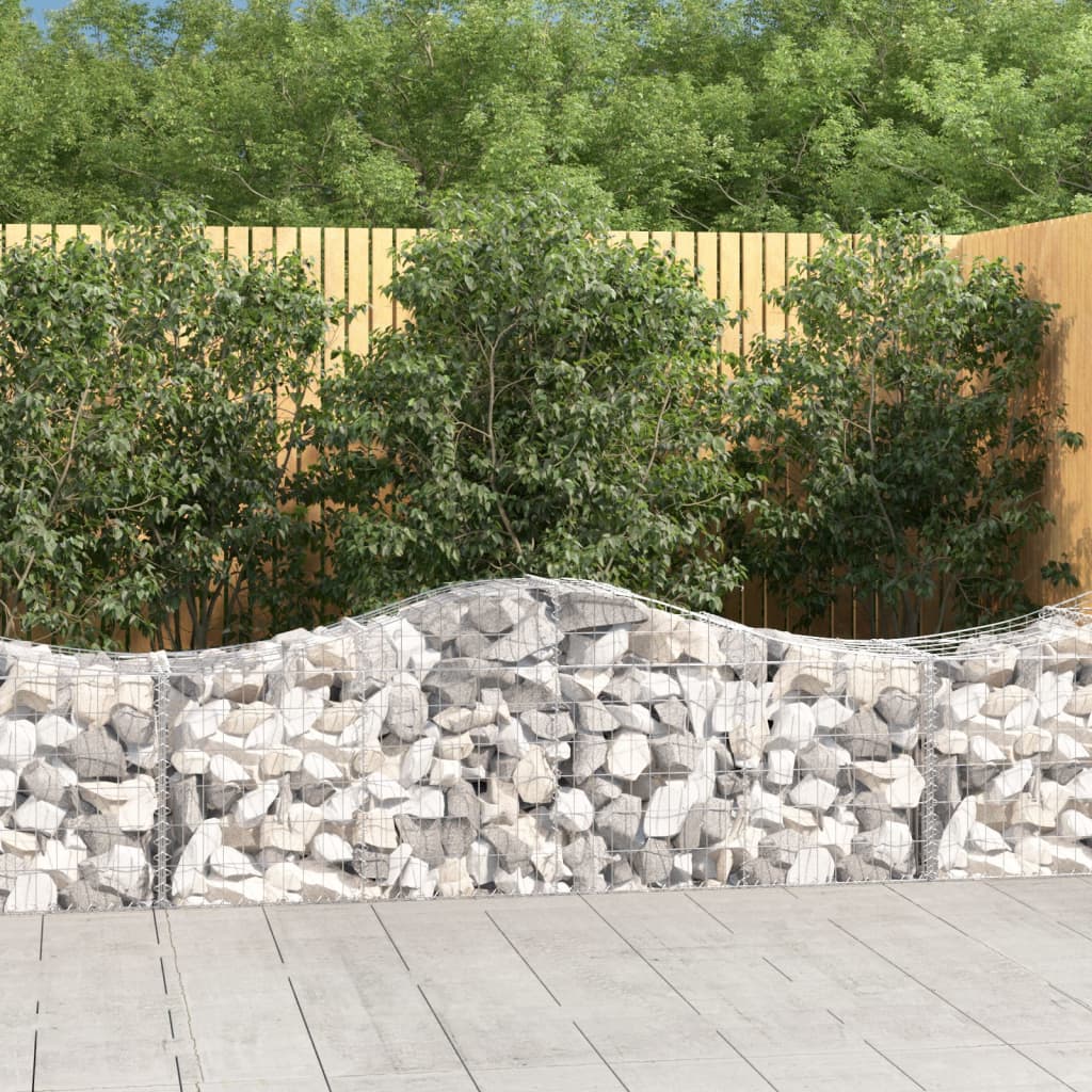 vidaXL Coșuri gabion arcuite 40 buc, 200x50x60/80 cm, fier galvanizat