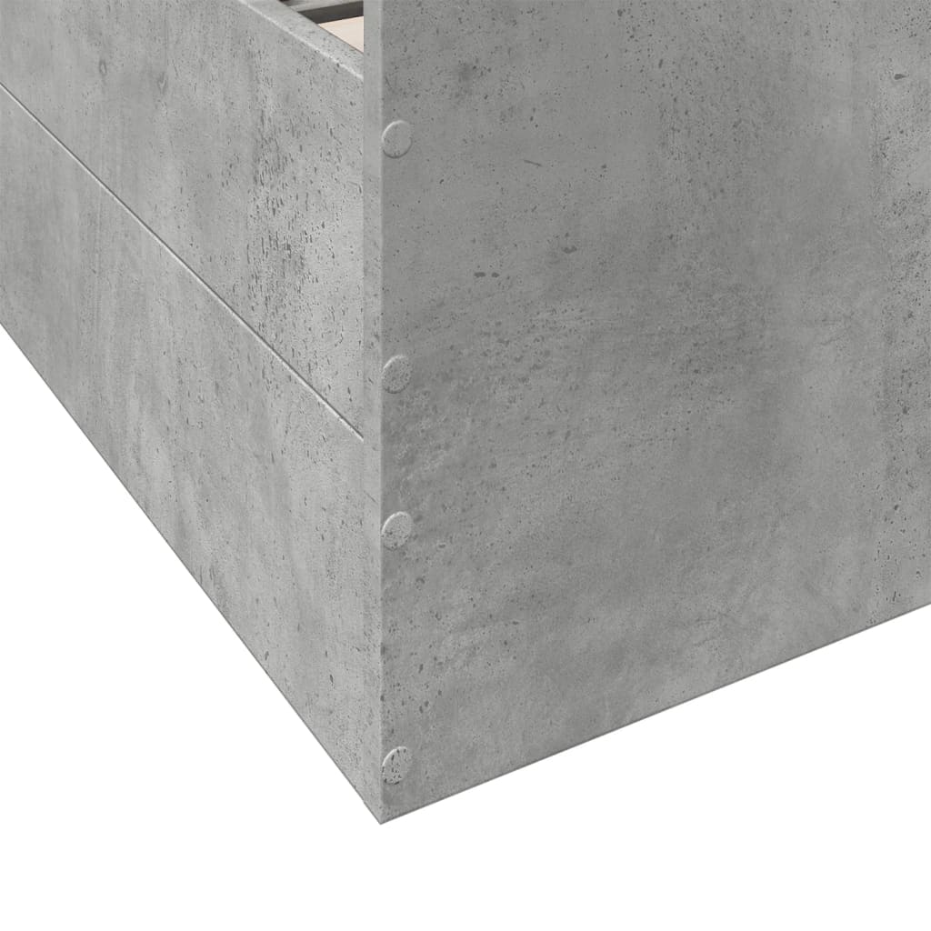 vidaXL Cadru de pat cu sertare, gri beton, 75x190 cm, lemn prelucrat