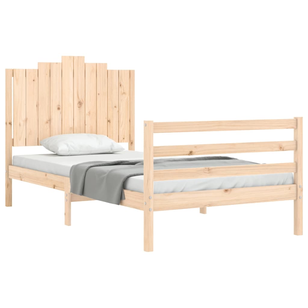 vidaXL Cadru de pat cu tăblie, 100x200 cm, lemn masiv
