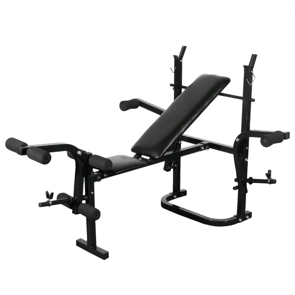 vidaXL Bancă fitness cu rastel greutăți, set haltere/gantere, 30,5 kg