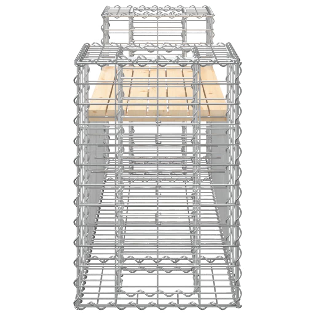 vidaXL Bancă de grădină cu gabion, 183x41x60,5 cm, lemn masiv pin