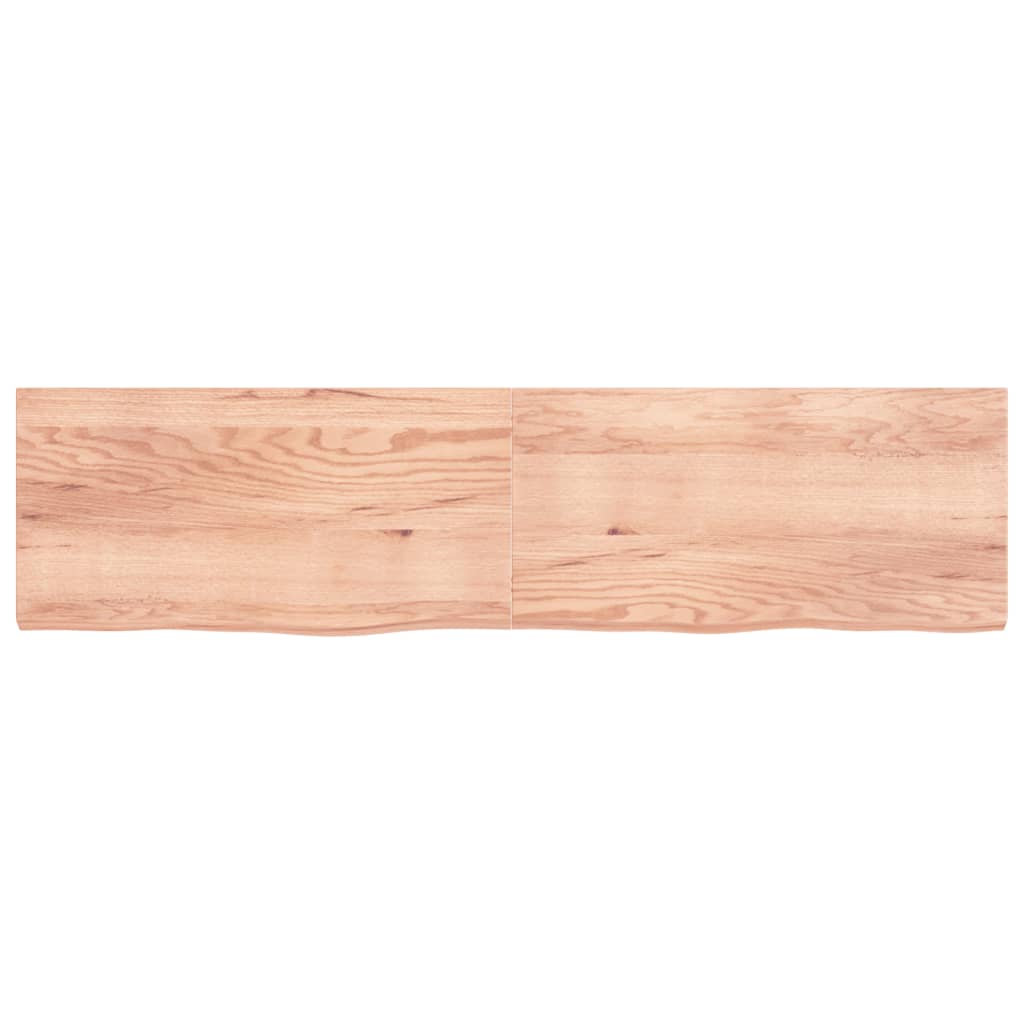 vidaXL Raft de perete maro deschis 200x50x(2-6) cm lemn stejar tratat