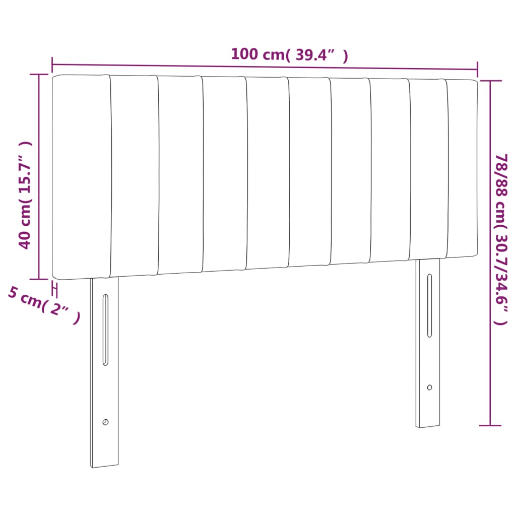 vidaXL Tăblie de pat, albastru, 100x5x78/88 cm, textil