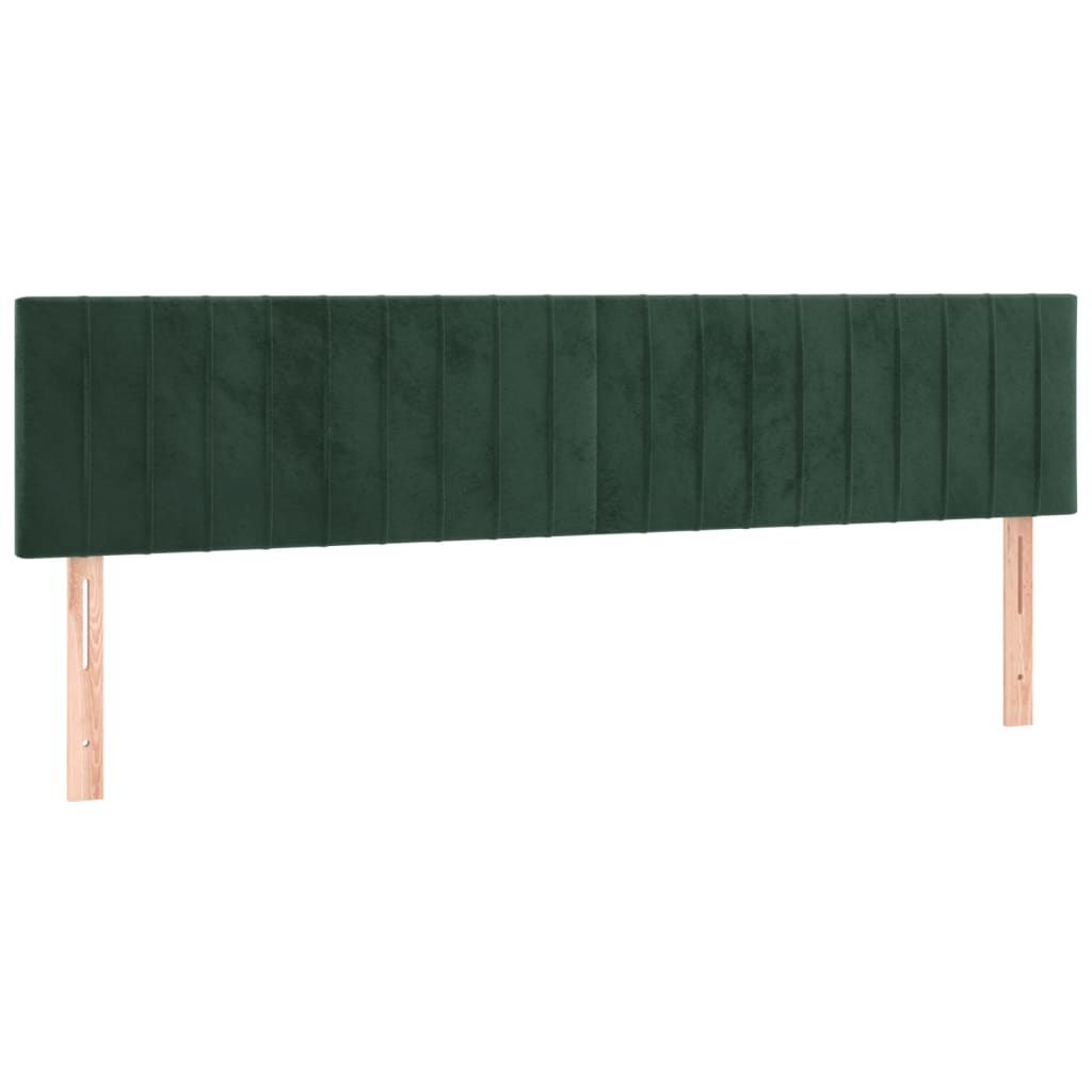 vidaXL Tăblie de pat cu LED, verde închis, 180x5x78/88 cm, catifea