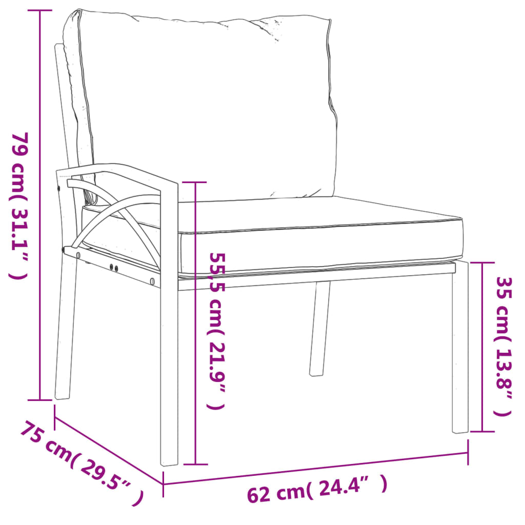 vidaXL Set mobilier de grădină cu perne nisipii, 7 piese, oțel