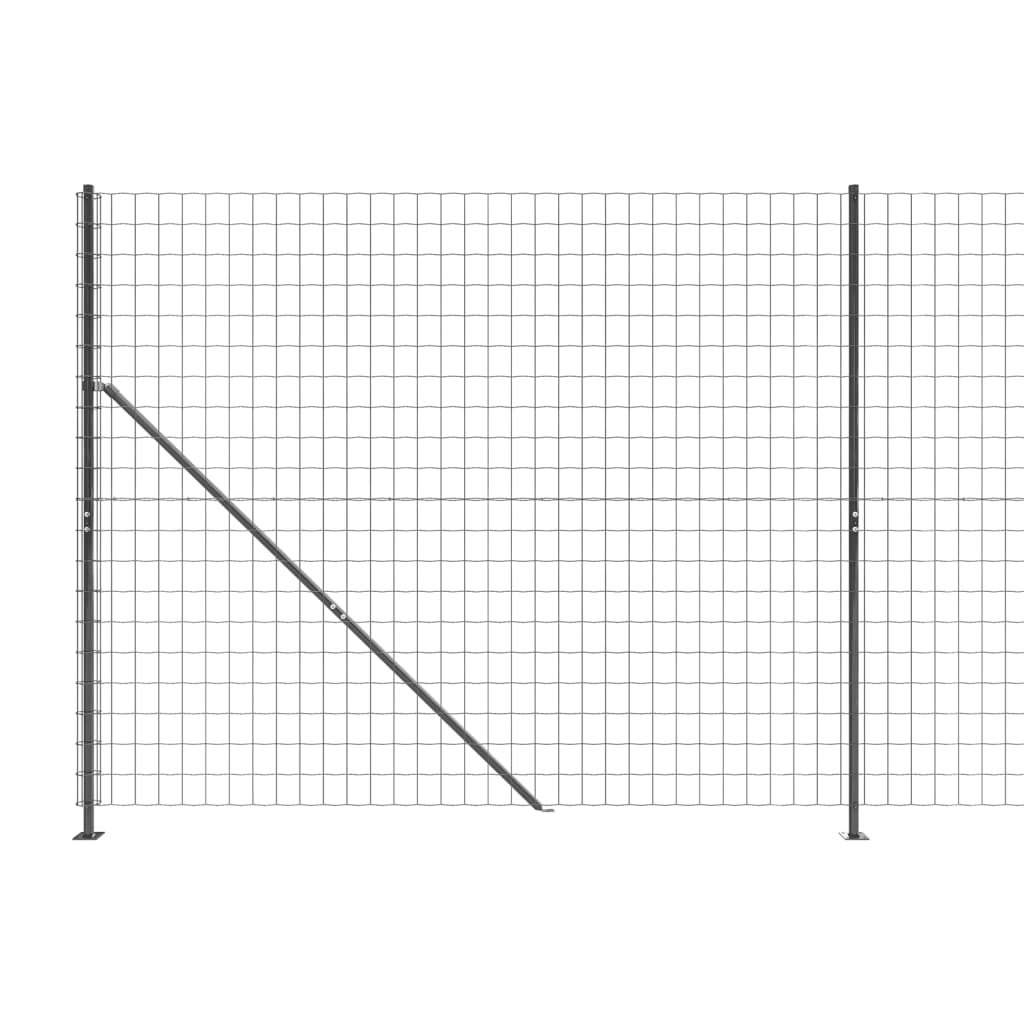 vidaXL Gard plasă de sârmă cu bordură, antracit, 2,2x10 m