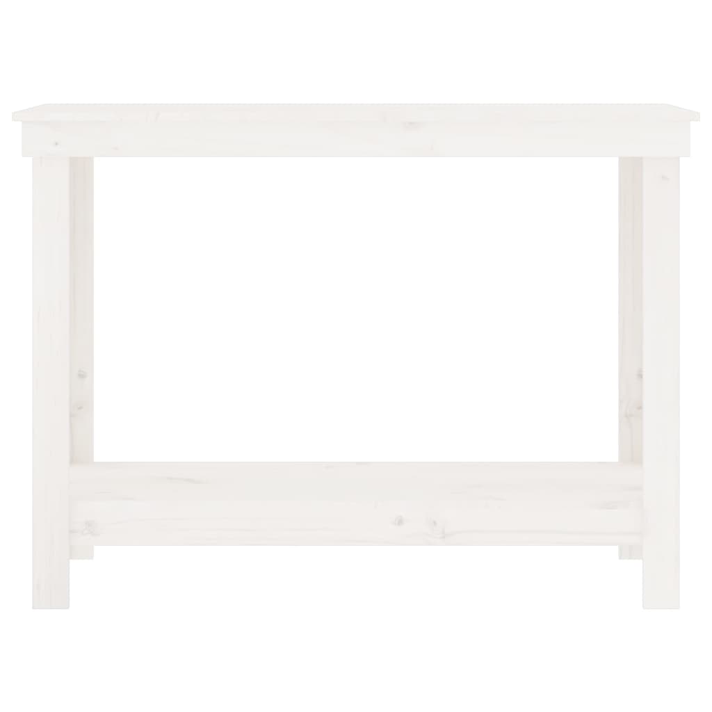 vidaXL Banc de lucru, alb, 110x50x80 cm, lemn masiv pin