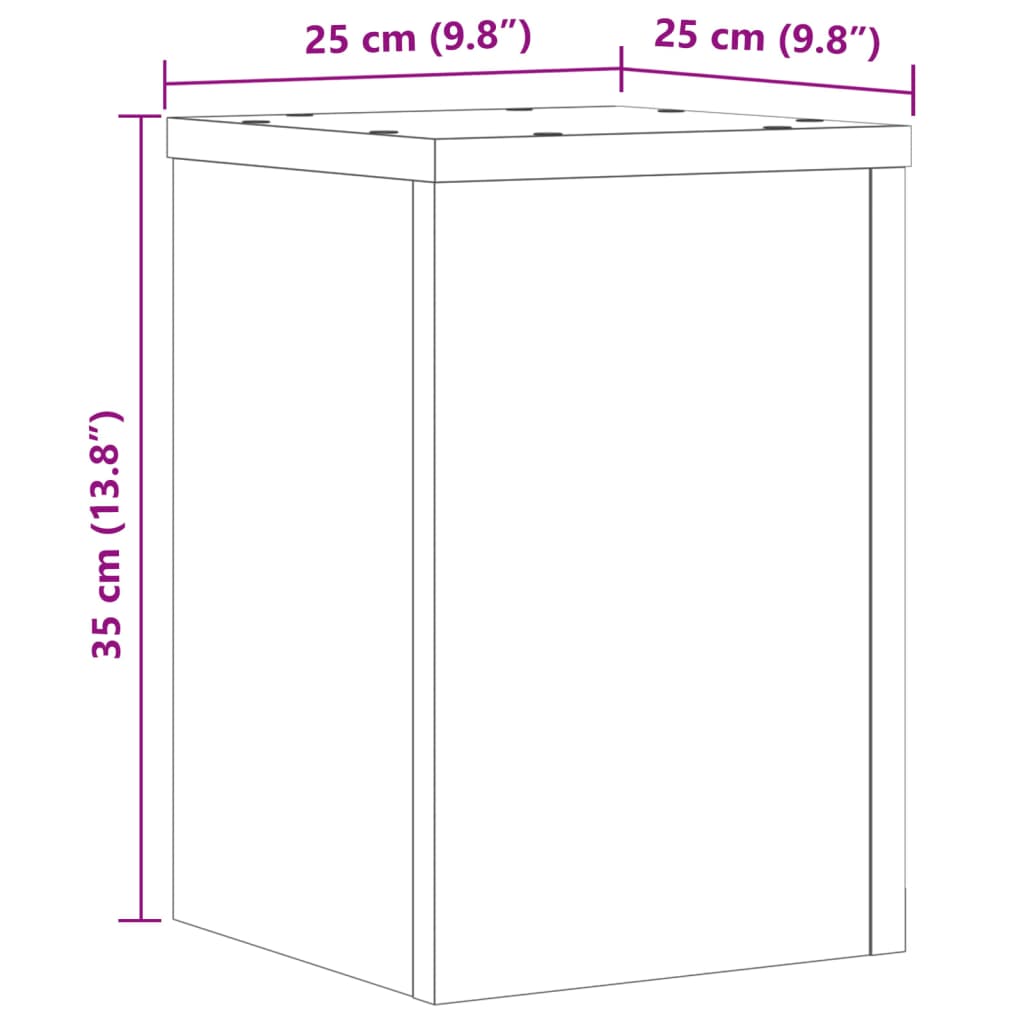 vidaXL Suporturi de plante, 2 buc., stejar artizanal, 25x25x35cm, lemn