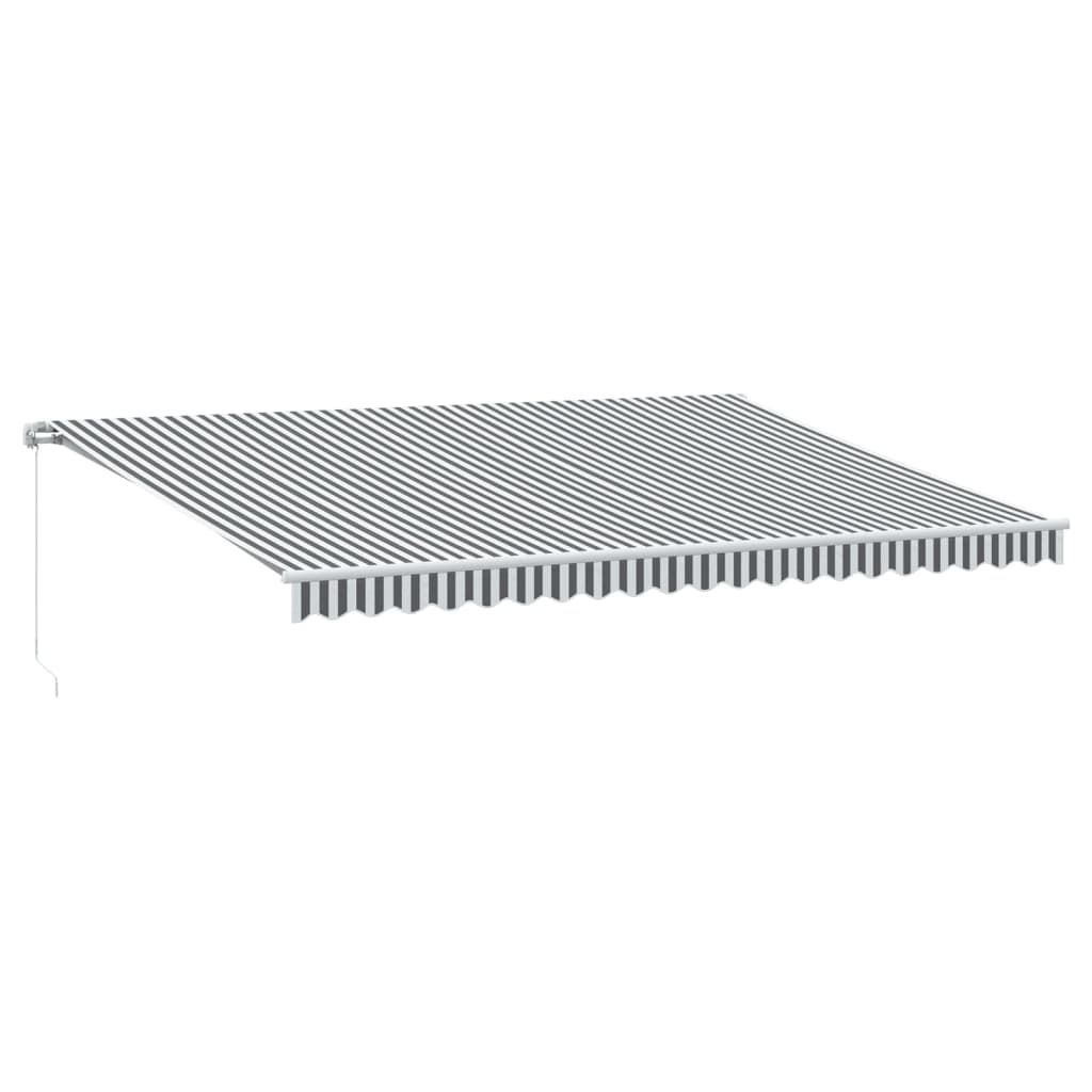 vidaXL Copertină retractabilă manual cu LED, antracit/alb, 500x300 cm