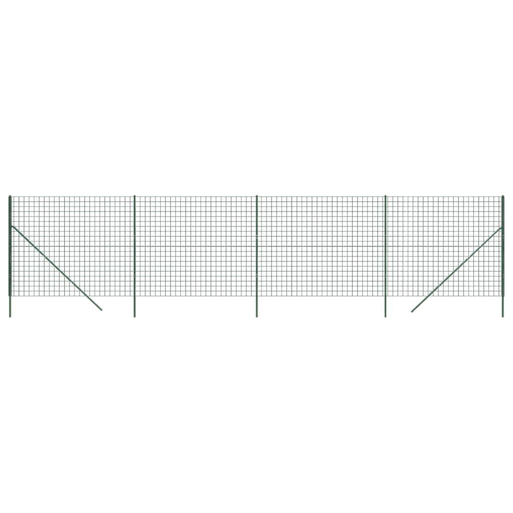 vidaXL Gard plasă de sârmă, verde, 2x10 m, oțel galvanizat