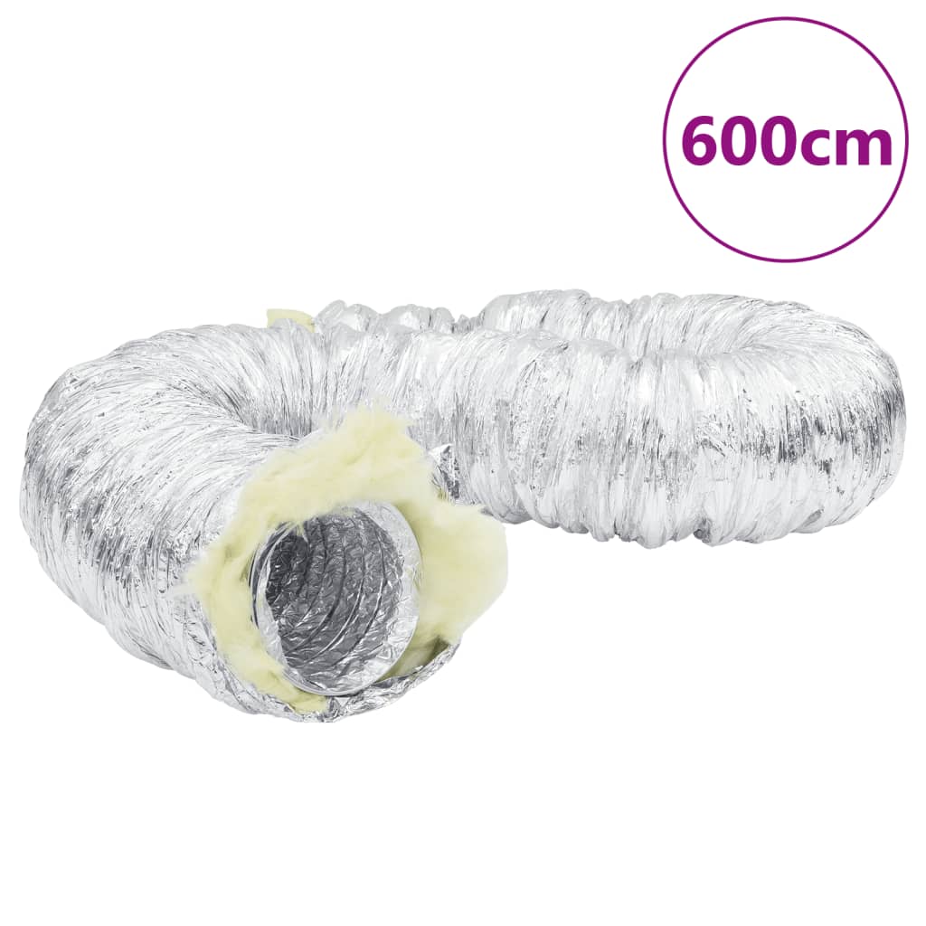 vidaXL Conductă de ventilație izolată, 6 m, Ø10 cm, aluminiu