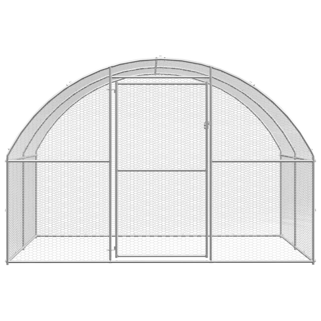 vidaXL Coteț de găini pentru exterior, 3x24x2 m, oțel zincat