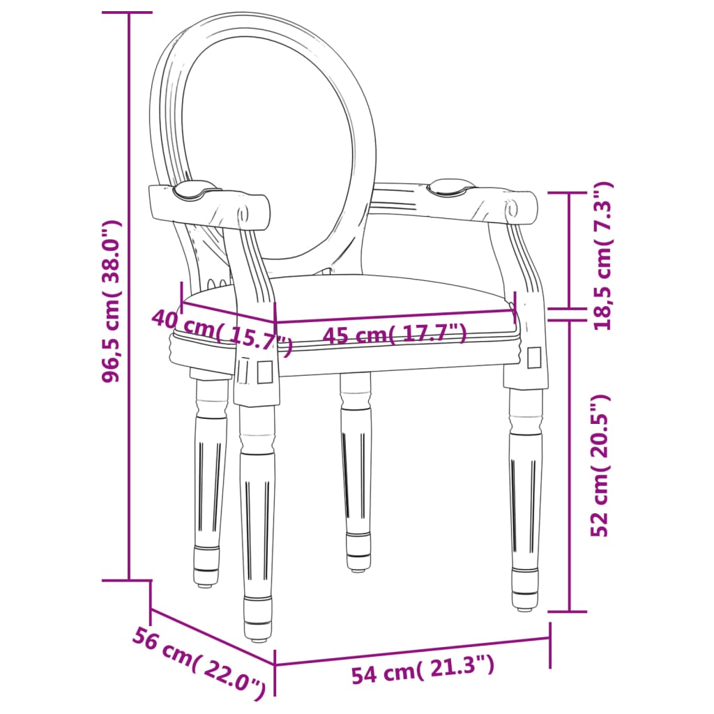 vidaXL Scaun de sufragerie, 54x56x96,5 cm, in