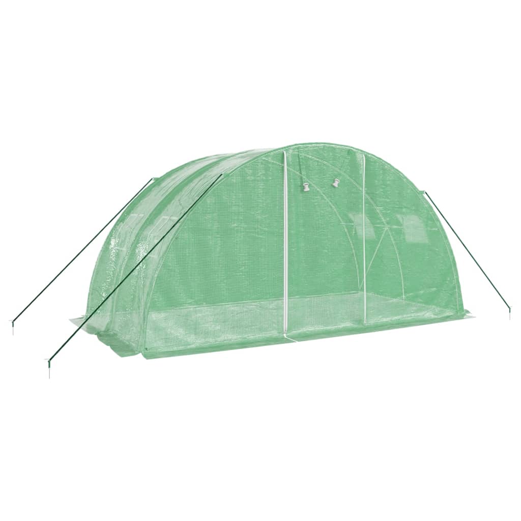 vidaXL Seră cu cadru din oțel, verde, 8 m², 4x2x2 m