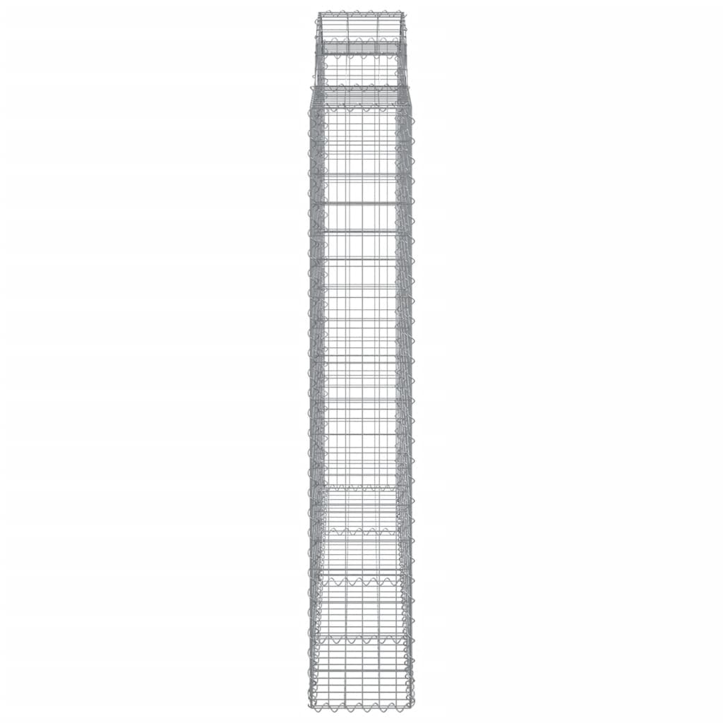 vidaXL Coșuri gabion arcuite 2 buc, 200x30x180/200cm, fier galvanizat