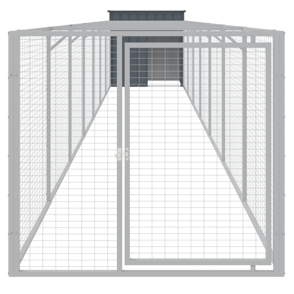 vidaXL Cușcă câine cu țarc antracit 110x813x110 cm oțel galvanizat