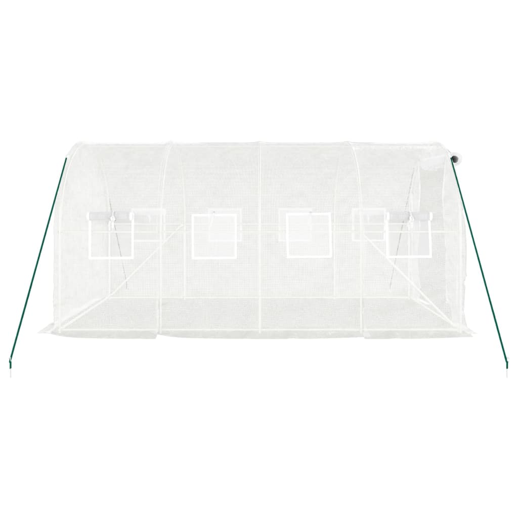 vidaXL Seră cu cadru din oțel, alb, 8 m², 4x2x2 m