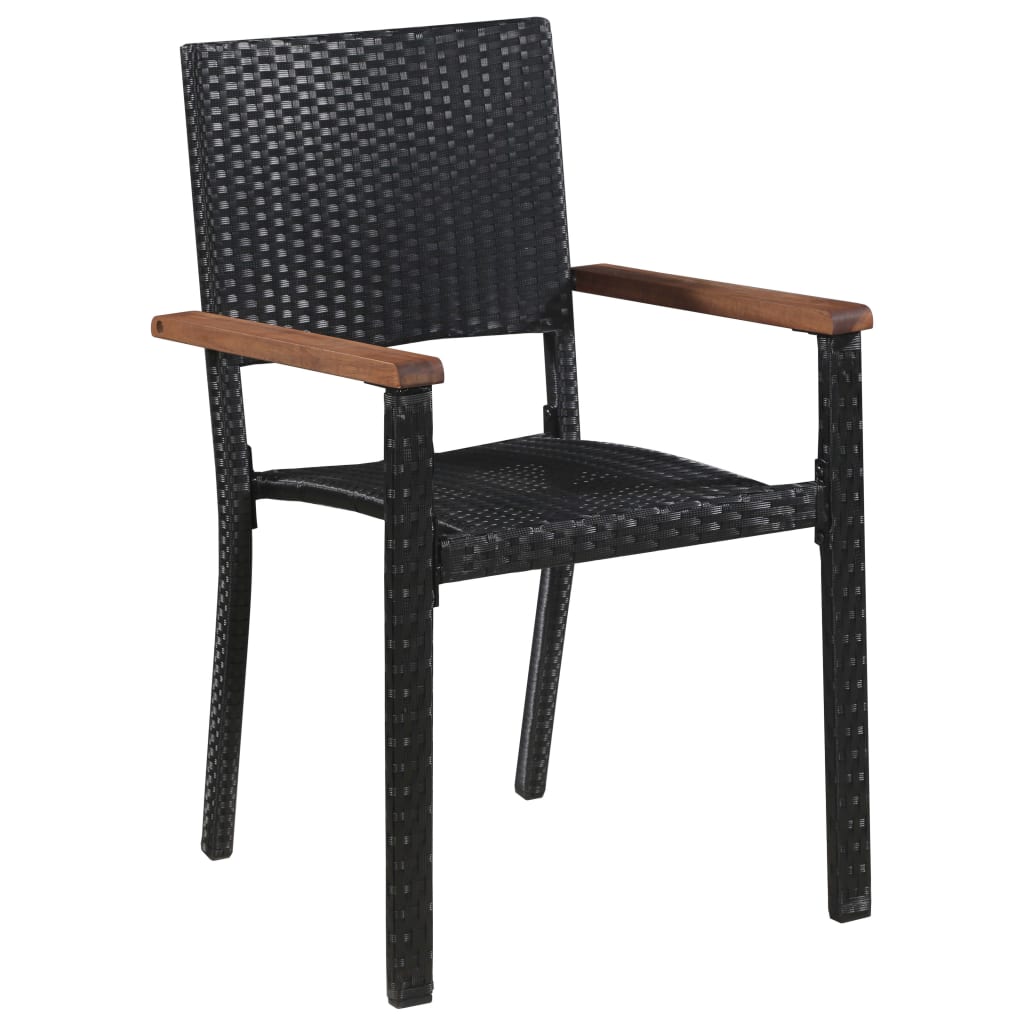 vidaXL Set mobilier de grădină, 7 piese, negru