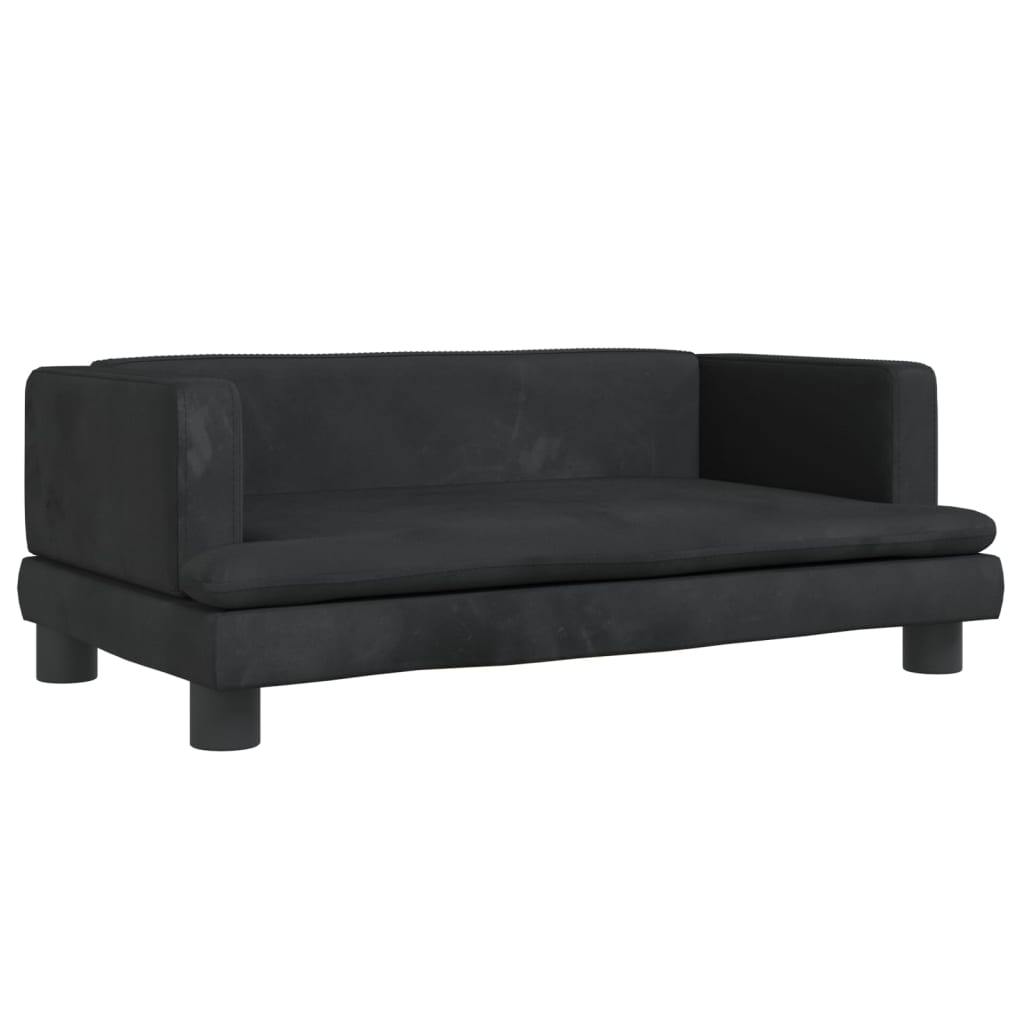 vidaXL Canapea pentru copii, negru, 80x45x30 cm, catifea