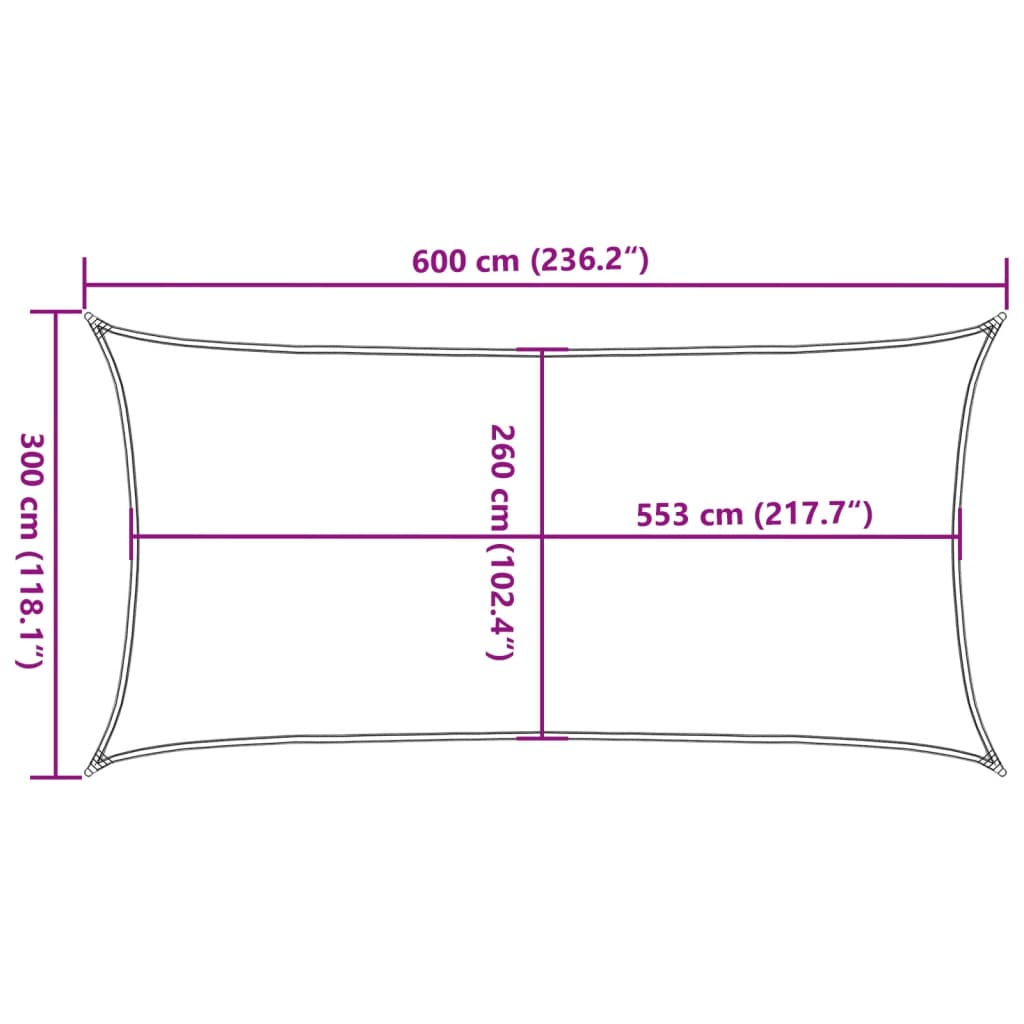 vidaXL Parasolar, nisipiu, 6x3 m, 100% poliester Oxford