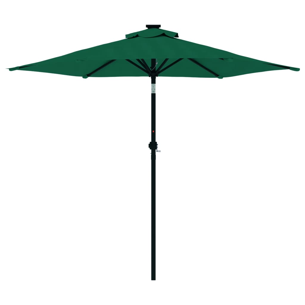 vidaXL Umbrelă soare de grădină stâlp din lemn verde 225x225x212 cm