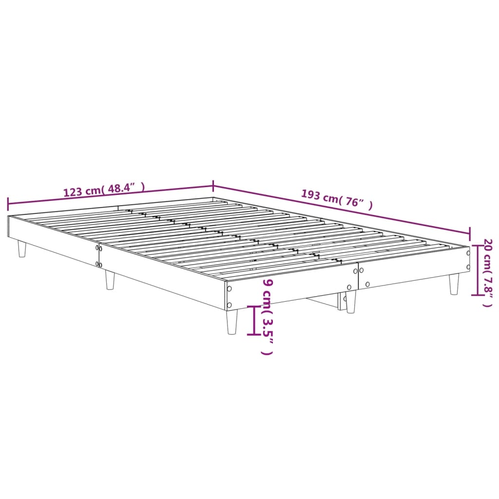 vidaXL Cadru pat fără saltea stejar maro 120x190 cm, lemn prelucrat