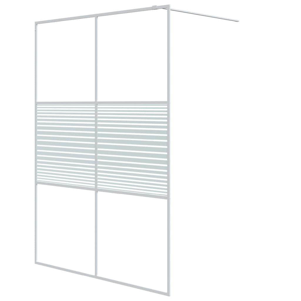 vidaXL Perete de duș walk-in, alb, 140x195 cm, sticlă ESG transparentă