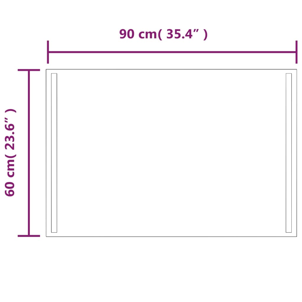 vidaXL Oglindă de baie cu LED, 60x90 cm