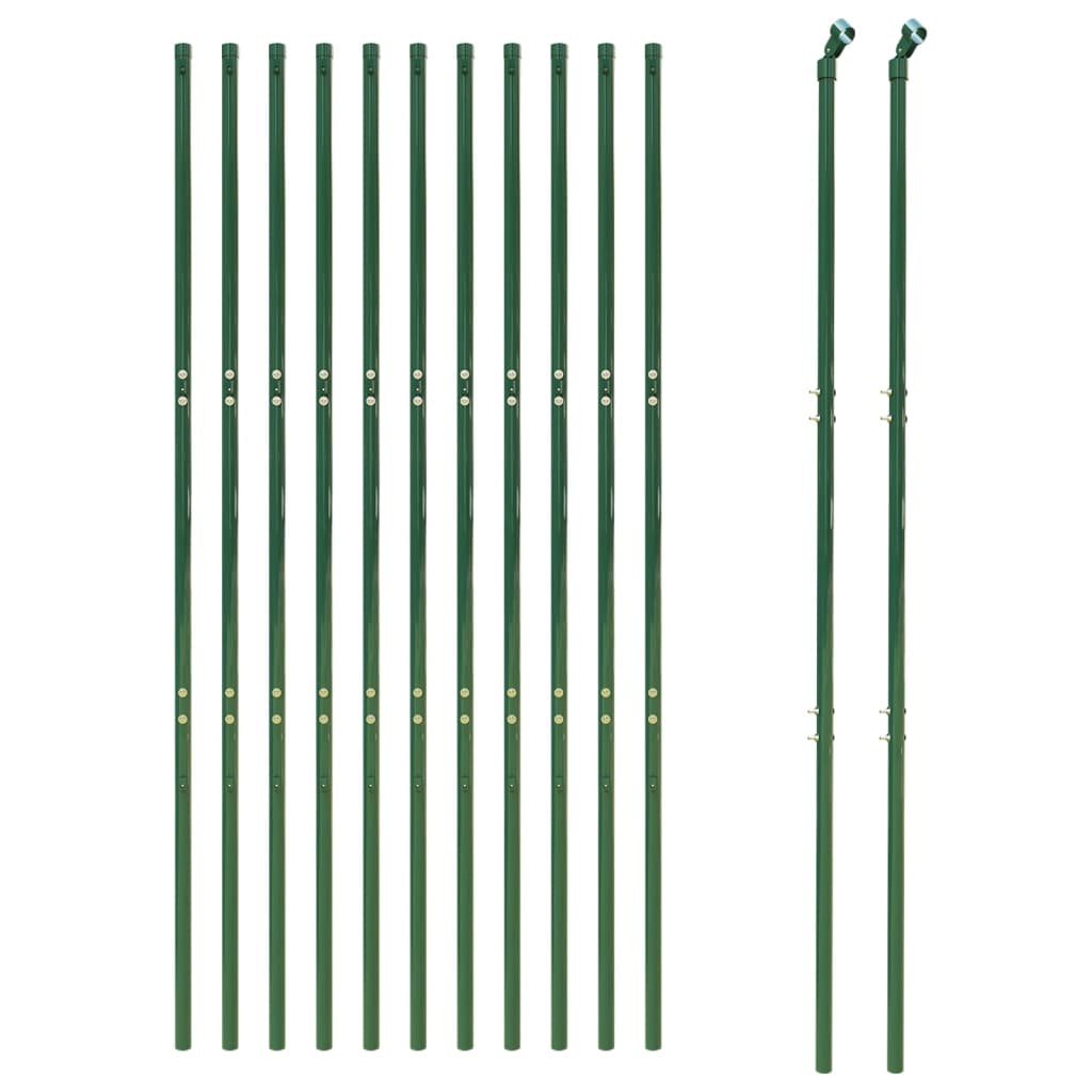 vidaXL Gard plasă de sârmă, verde, 1,4x25 m, oțel galvanizat