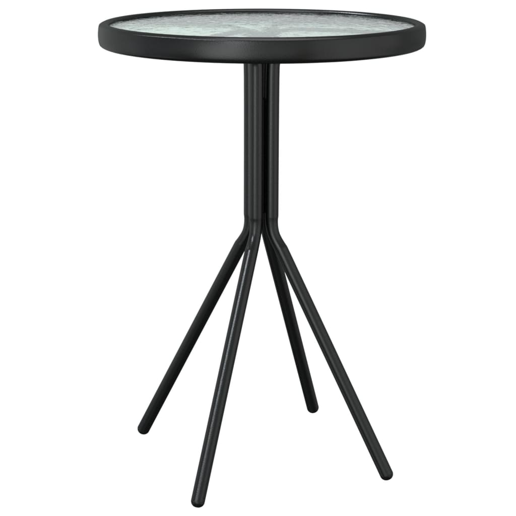 vidaXL Set mobilier bistro, 3 piese, negru, oțel